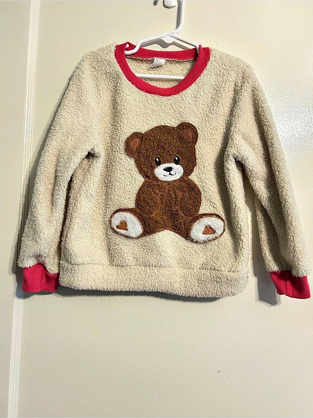 Kids Bear Graphic Sweatshirt in Cream & pink